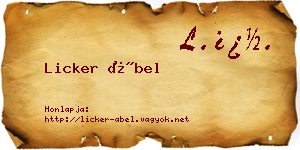 Licker Ábel névjegykártya