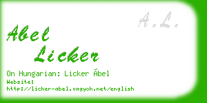abel licker business card